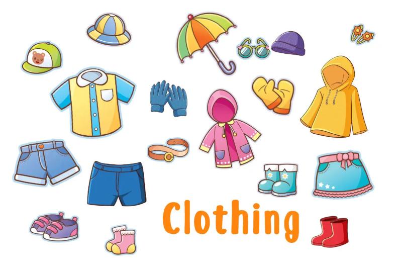 Ảnh minh hoạ chủ đề tiếng anh cho bé 5 tuổi về quần áo